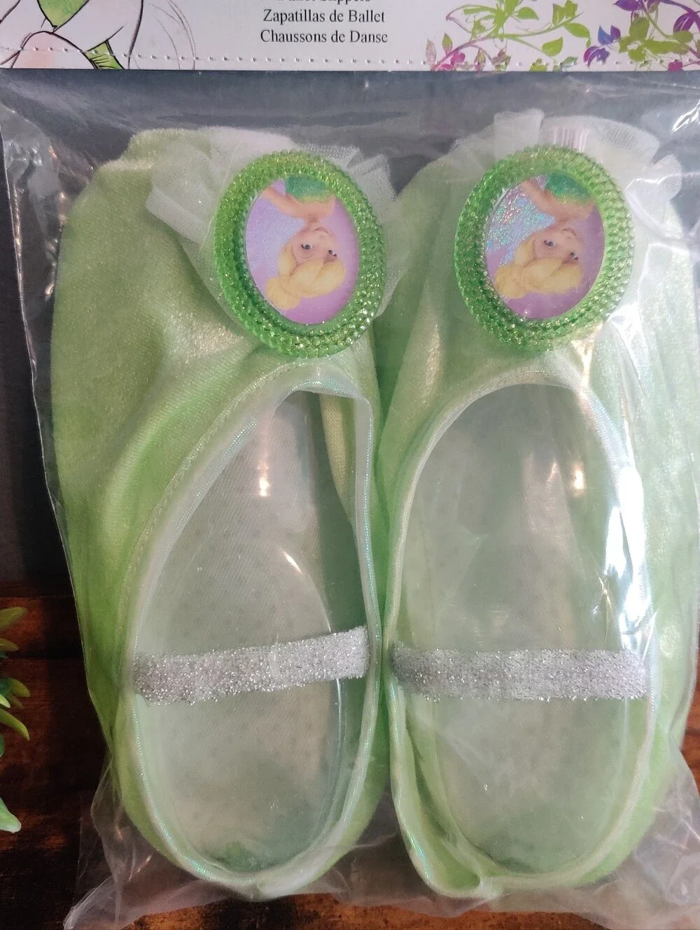 NEW Tinkerbell Ballet Slippers 4+ Disney Princess Shoe Halloween Costume Cosplay